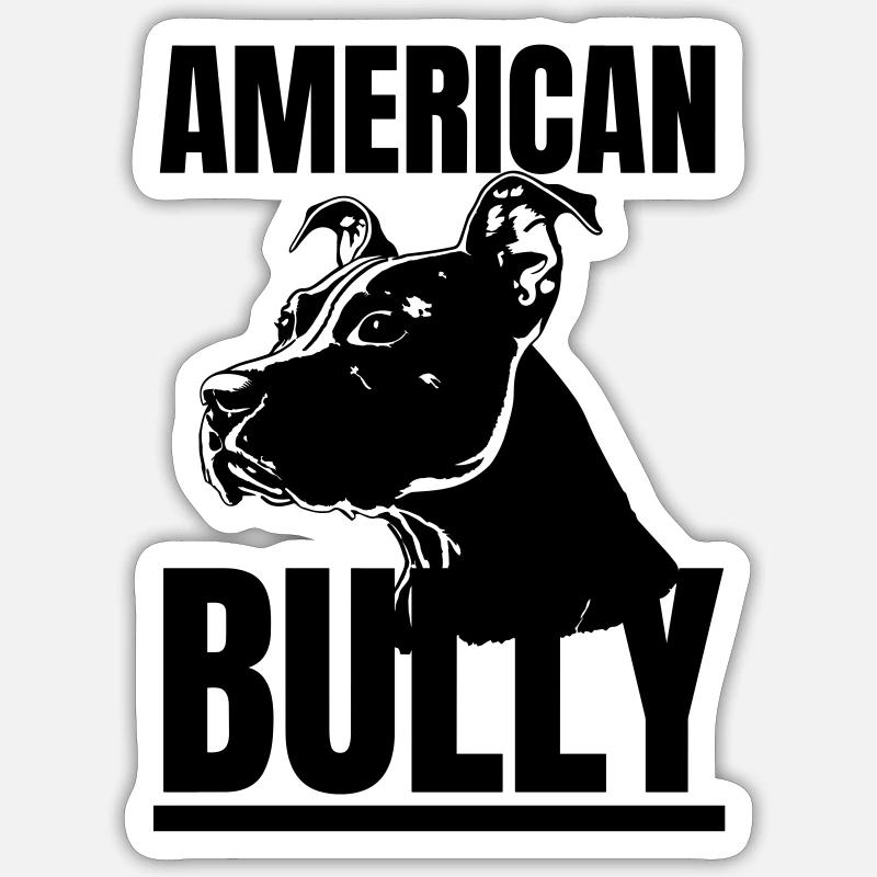 American Bully King - Der Herrscher der Straße - Sticker Größe S (10 x 10 cm) - Mattweiß