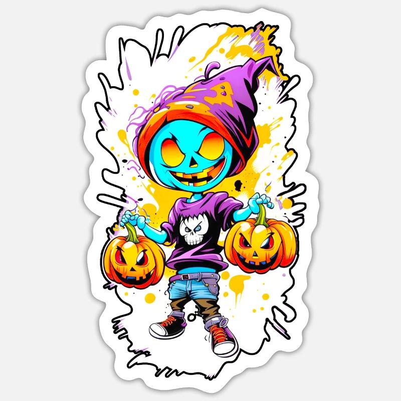 Jack o Lantern 02 - Sticker Größe S (10 x 10 cm) - Mattweiß