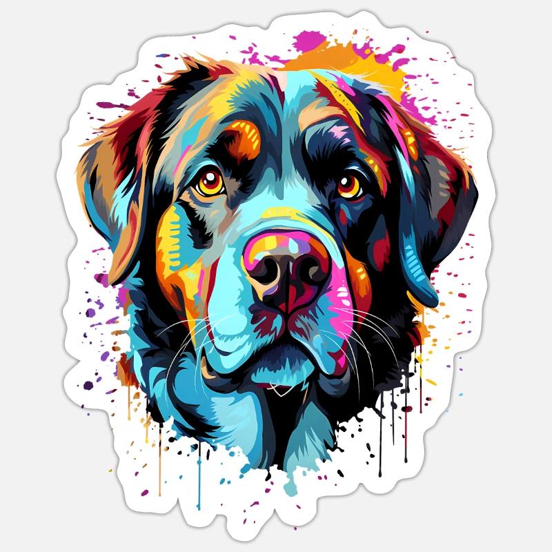 Saint Bernard Coloré Sticker taille S (10 x 10 cm)