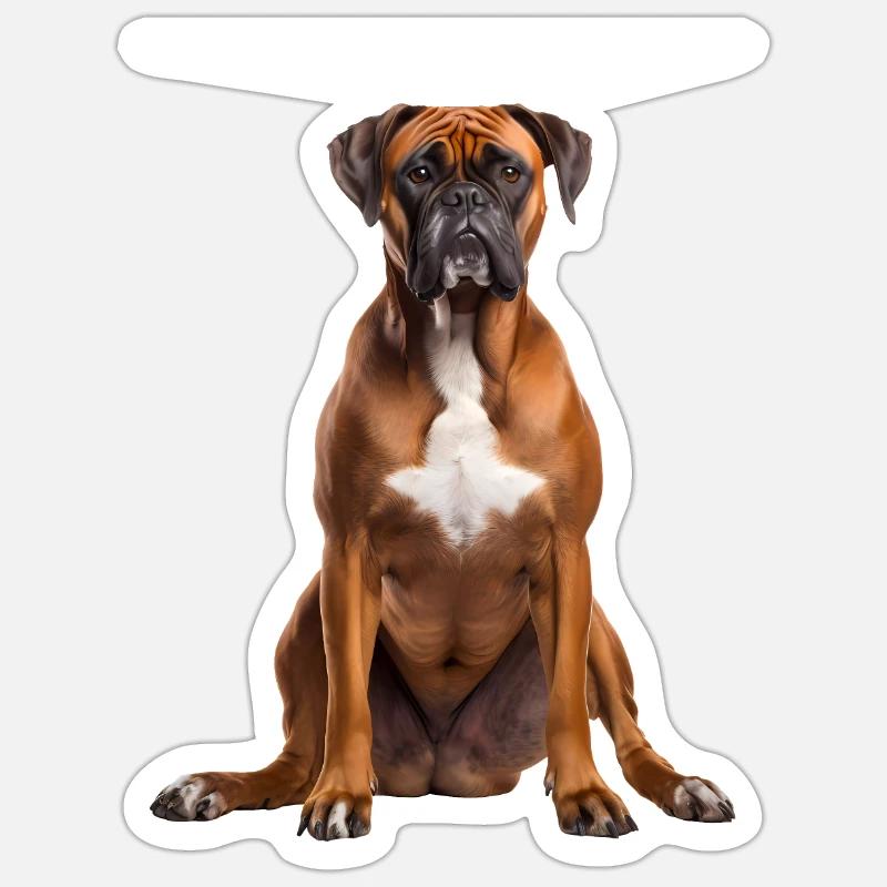 boxer - Sticker size S (10 x 10 cm) - white matte