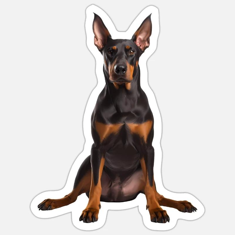 Doberman - Sticker size S (10 x 10 cm) - white matte