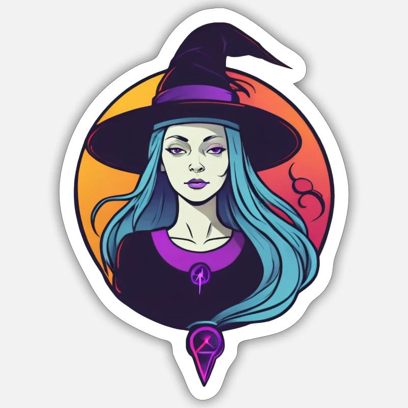 Witch - Sticker size S (10 x 10 cm) - white matte