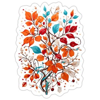 Blumen mit Nüsse - Sticker Größe S (10 x 10 cm) - Mattweiß - Vorne