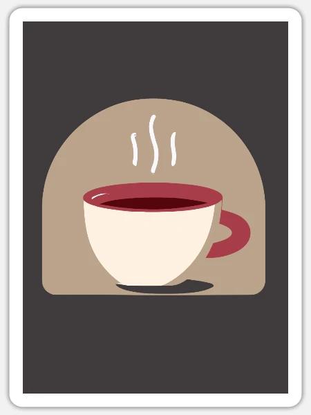 Minimalistischer Küchenkaffee - Sticker Größe S (10 x 10 cm) - Mattweiß