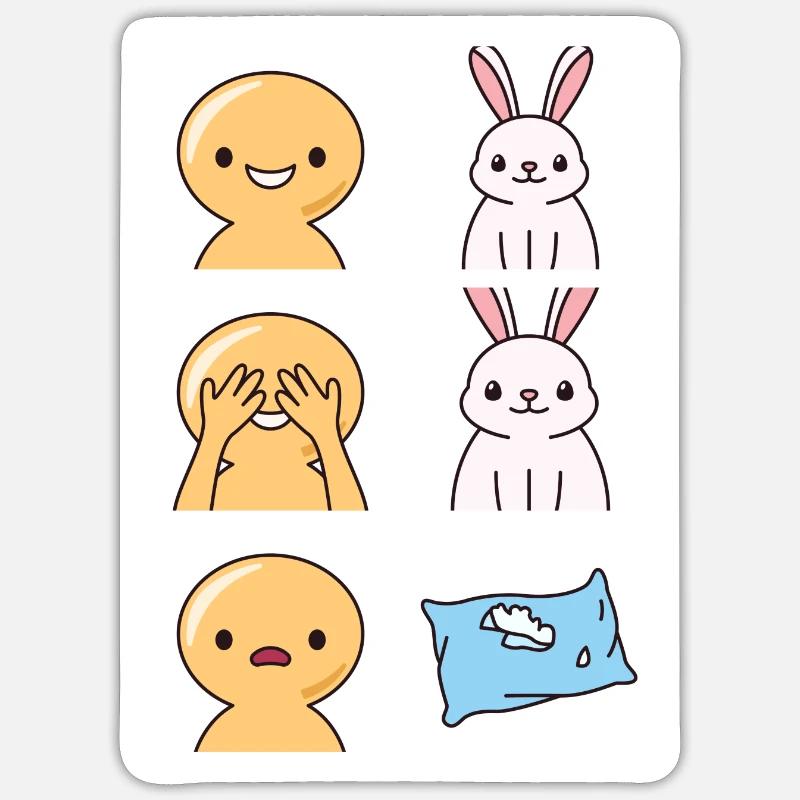 Rabbit Pillow Broken Design for Rabbit Fans Sticker size S (10 x 10 cm)