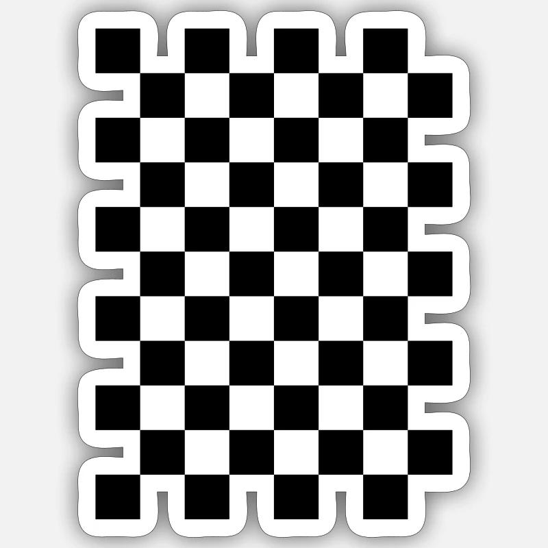 Chequer - Sticker størrelse S (10 x 10 cm) - mat hvid