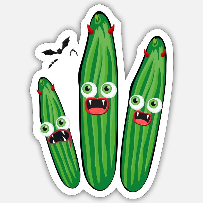 Cucumbers, Vampires, Devil, Halloween,Monsters - Sticker size S (10 x 10 cm) - white matte