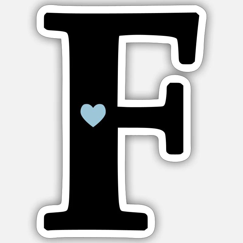 Lettre F Lettre initiale - Sticker taille S (10 x 10 cm) - blanc mat