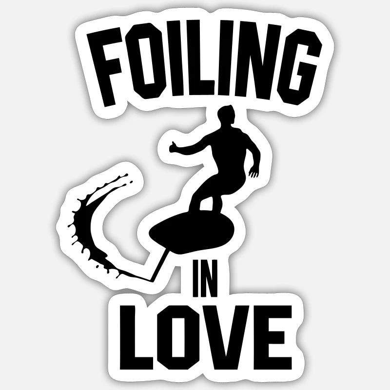 surf foil Sticker taille S (10 x 10 cm)