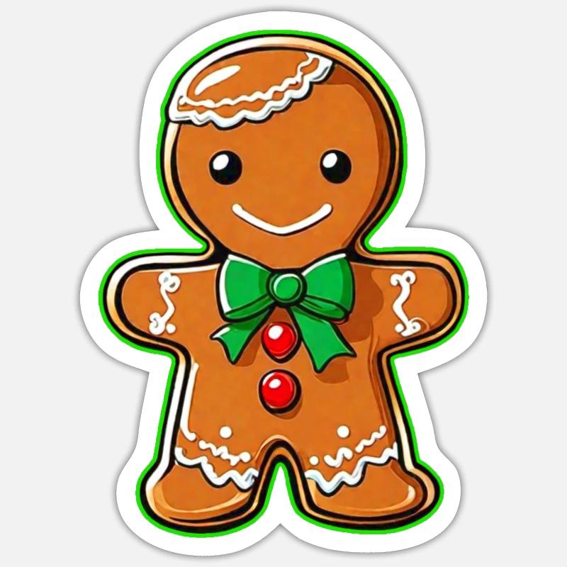 Cute gingerbread man Sticker size S (10 x 10 cm)