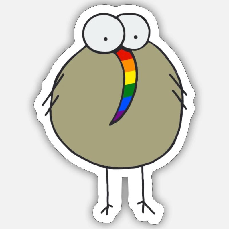 Regenbogenkiwi Sticker Größe S (10 x 10 cm)