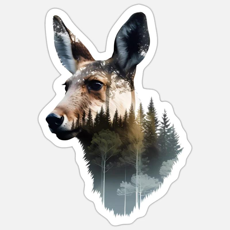 Kangaroo - Sticker size S (10 x 10 cm) - white matte