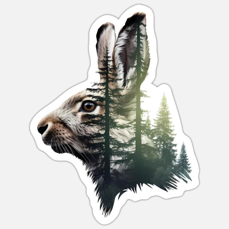 Hare - Sticker size S (10 x 10 cm) - white matte