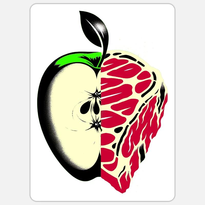 Obst statt Fleisch | Reduzierter Fleischkonsum Sticker Größe S (10 x 10 cm)