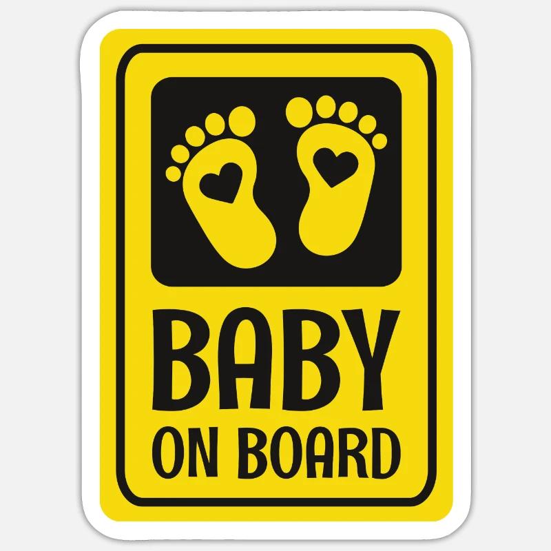 Bébé à bord - Sticker taille S (10 x 10 cm) - blanc mat