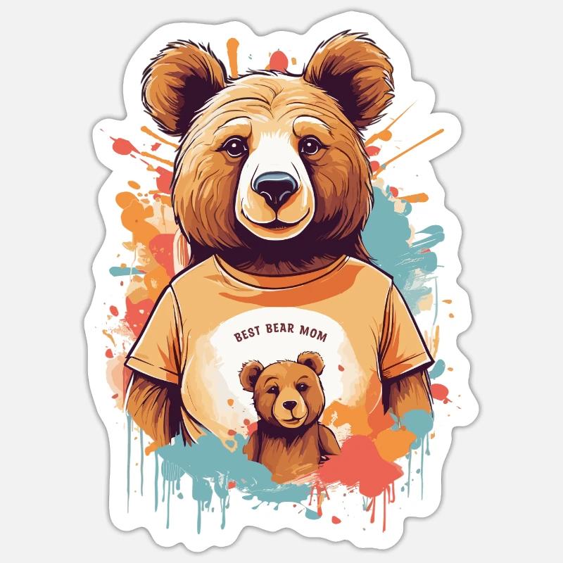 Beste Bär Mutter - Sticker Größe S (10 x 10 cm) - Mattweiß