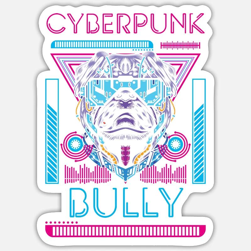 Cyborg Android Neon Sticker Größe S (10 x 10 cm)