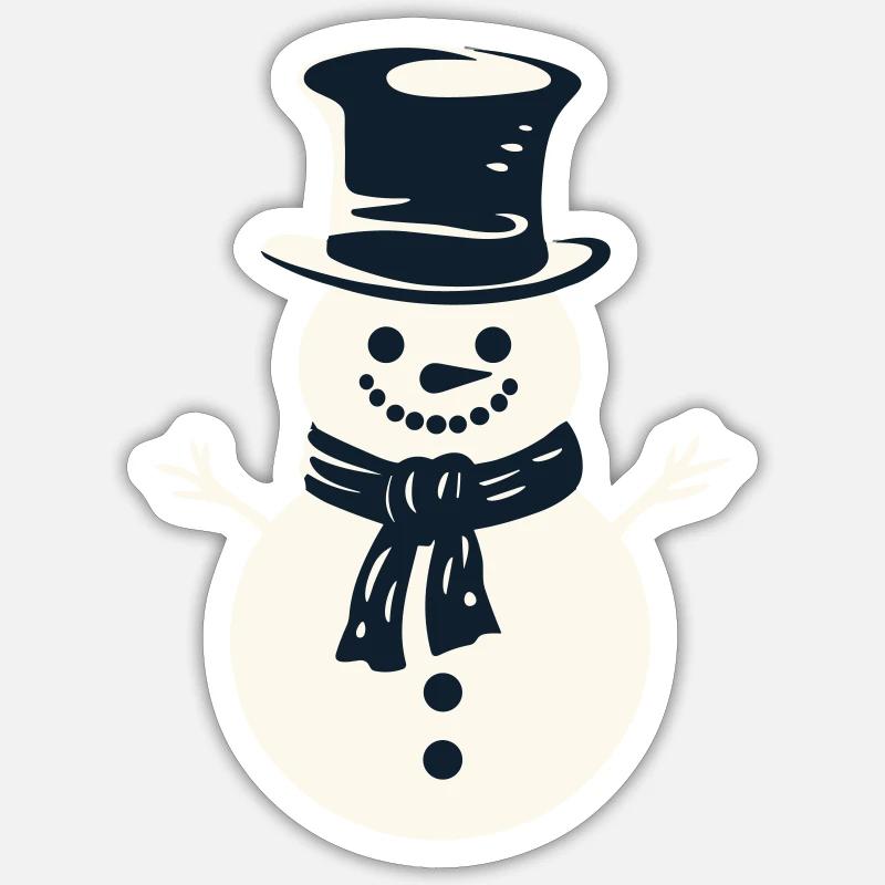 Cheerful Snowman Magic - Sticker size S (10 x 10 cm) - white matte