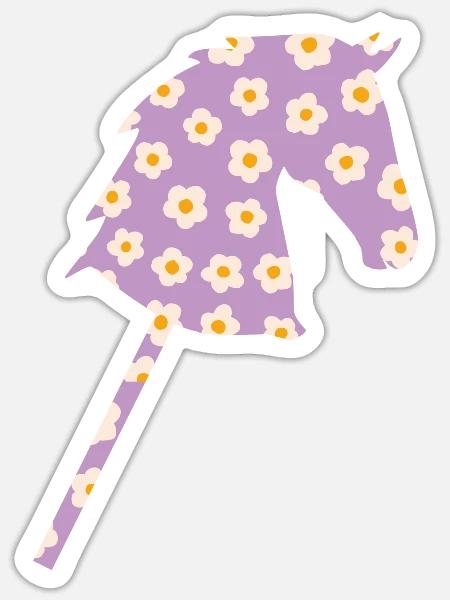 Hobby Horse Girl Hobbyhorsing Steckenpferd Mädchen - Sticker Größe S (10 x 10 cm) - Mattweiß