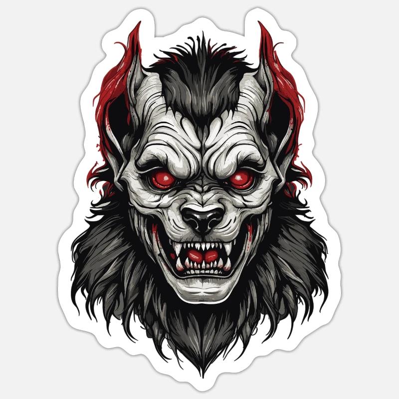 Hellhound - Sticker size S (10 x 10 cm) - white matte
