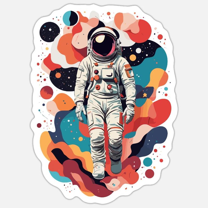 Astronaute - Sticker taille S (10 x 10 cm) - blanc mat