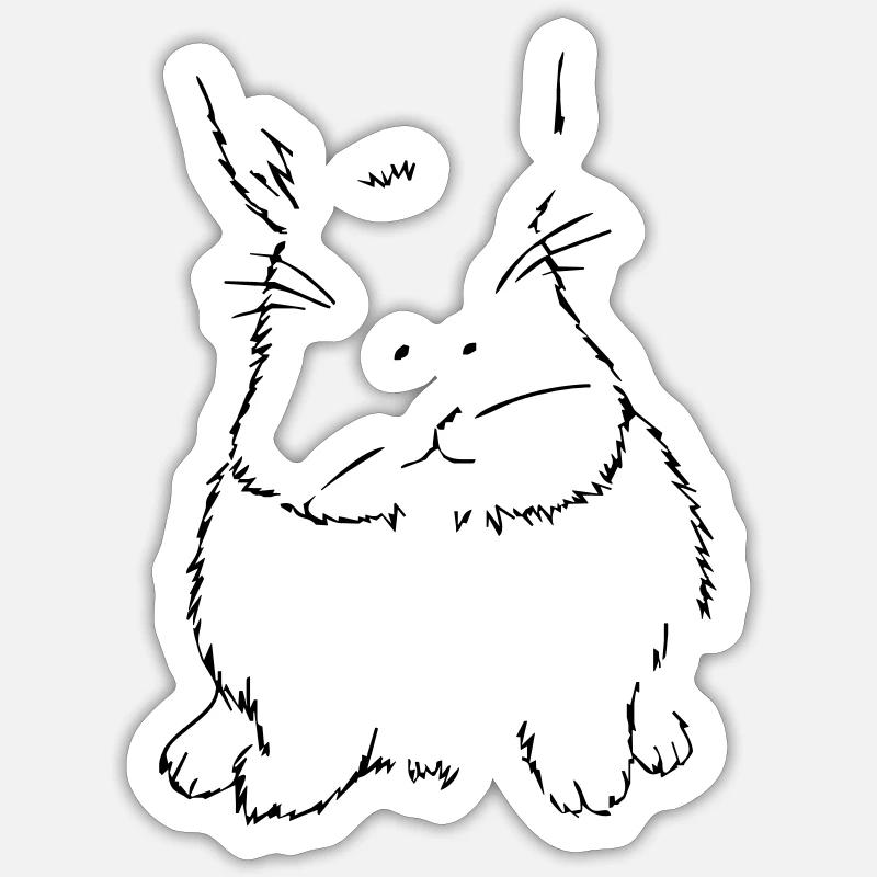 Hase - Sticker Größe S (10 x 10 cm) - Mattweiß