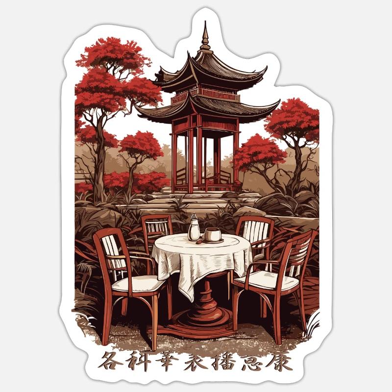 Caffè asiatico Adesivo