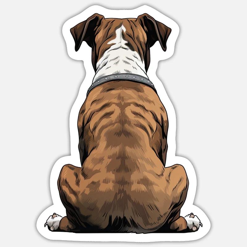 Boxer - Sticker Größe S (10 x 10 cm) - Mattweiß