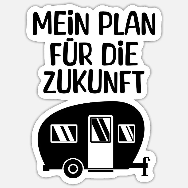 Ferien Statement Wohnwagen Camping Camper Chillen - Sticker Größe S (10 x 10 cm) - Mattweiß