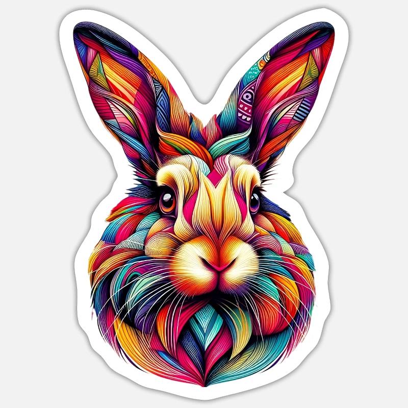 Lapin - Sticker taille S (10 x 10 cm) - blanc mat