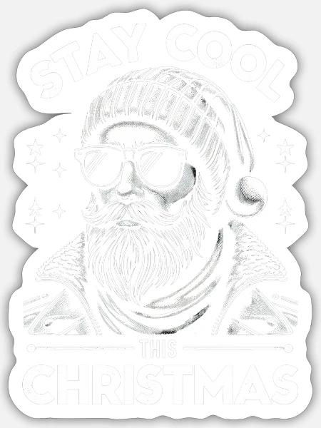 Hipster Weihnachtsmann - Sticker Größe S (10 x 10 cm) - Mattweiß