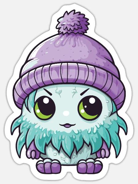 Winter Eskimo Baby Winterlich - Sticker Größe S (10 x 10 cm) - Mattweiß
