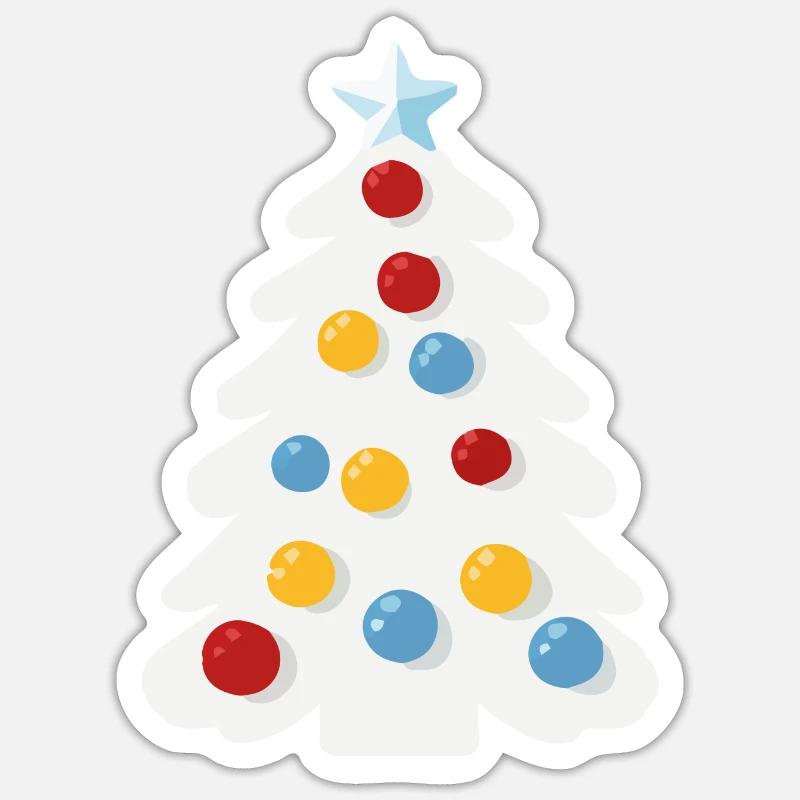 Snowy Christmas tree - Sticker size S (10 x 10 cm) - white matte
