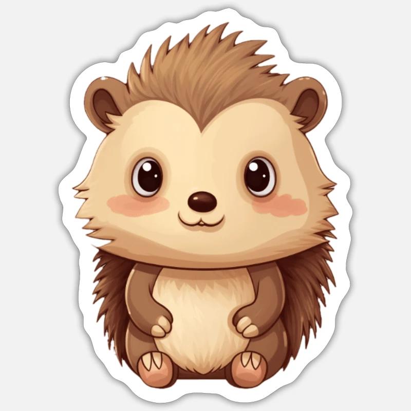 Igel - Sticker Größe S (10 x 10 cm) - Mattweiß