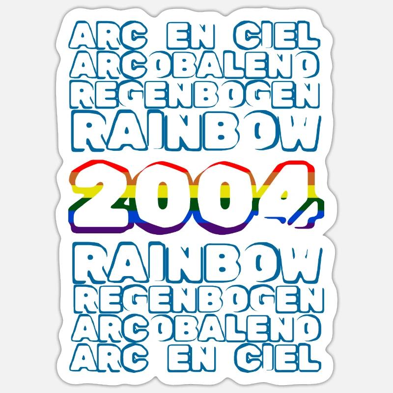 Arc-en-ciel 2004 - Sticker taille S (10 x 10 cm) - blanc mat