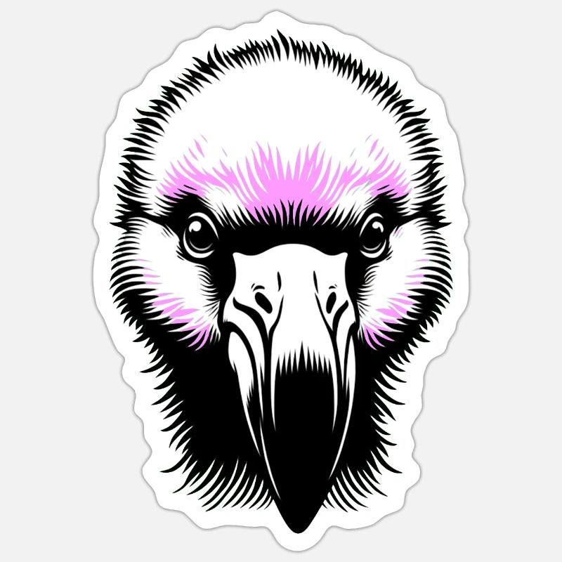 Flamingo - Sticker Größe S (10 x 10 cm) - Mattweiß