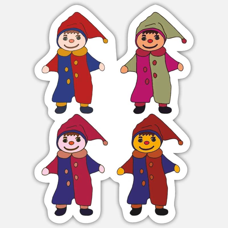 kasper im Viererpack - Sticker Größe S (10 x 10 cm) - Mattweiß