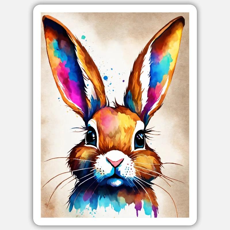 Rabbit - Sticker Größe S (10 x 10 cm) - Mattweiß