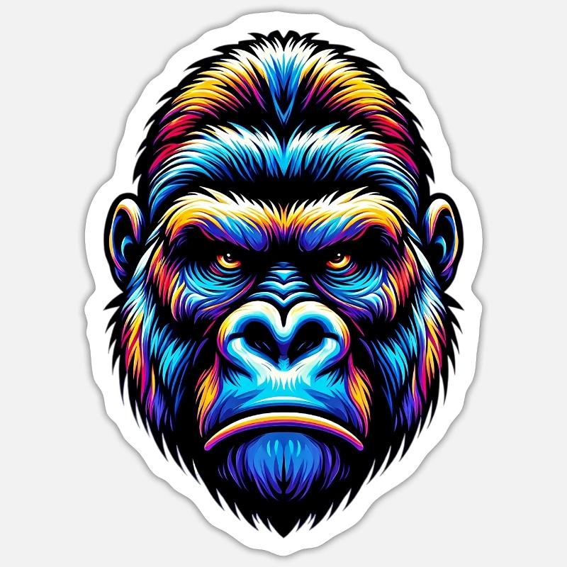 Gorilla - Sticker size S (10 x 10 cm) - white matte