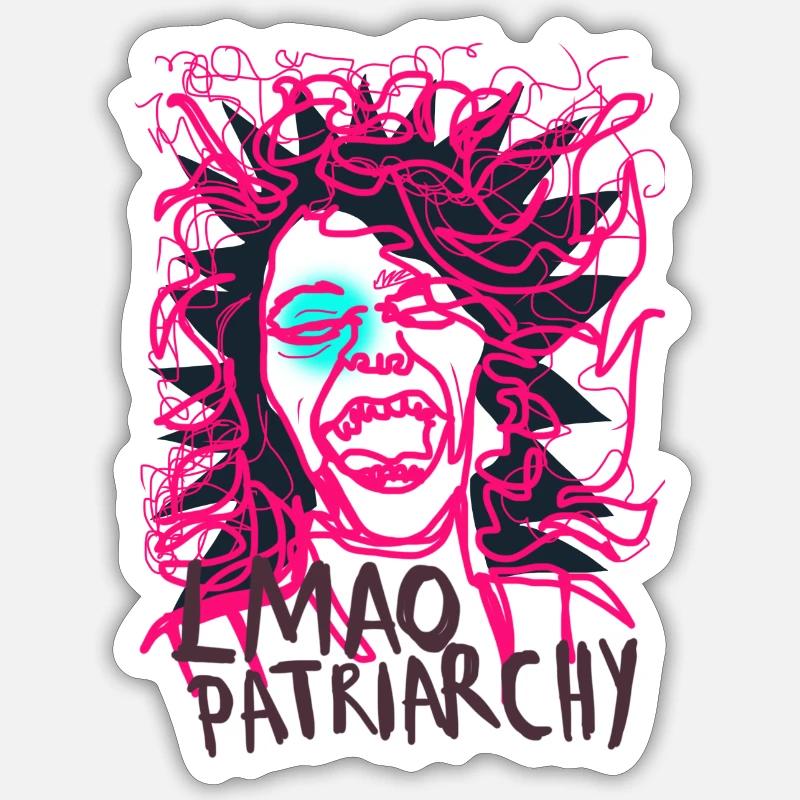 Lama Patriarchy - Sticker size S (10 x 10 cm) - white matte