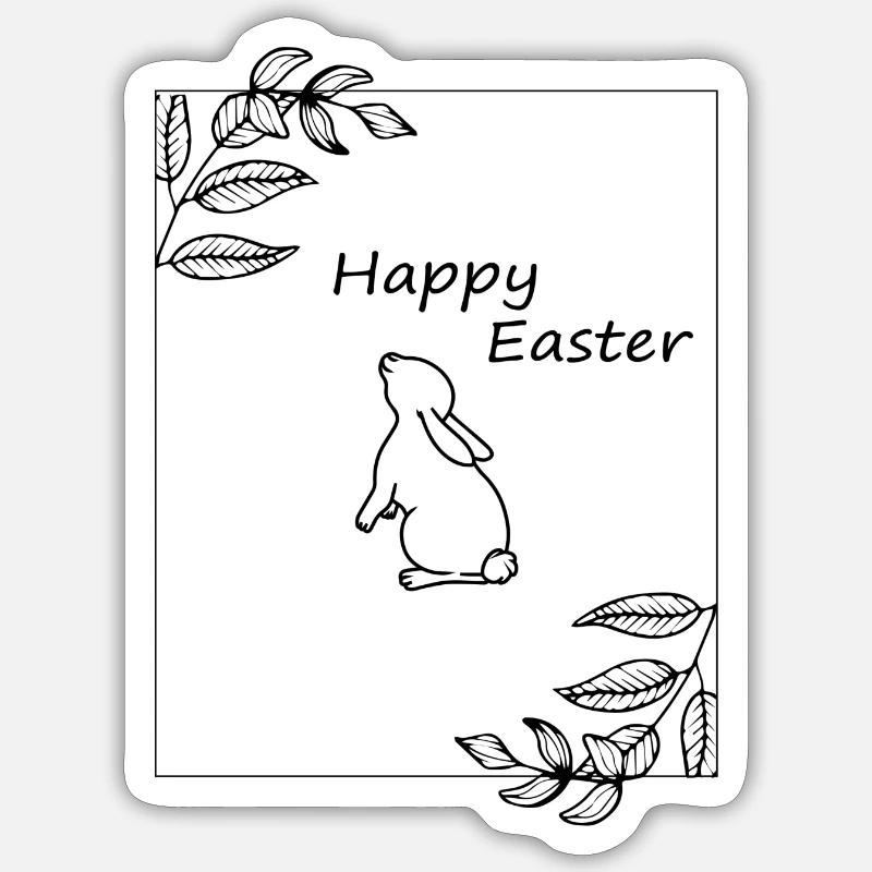 Frohe Ostern Geschenkidee Happy Easter - Sticker Größe S (10 x 10 cm) - Mattweiß