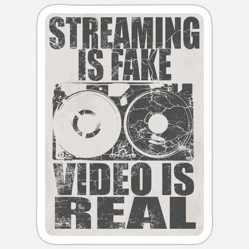 Video er ægte - Sticker størrelse S (10 x 10 cm) - mat hvid