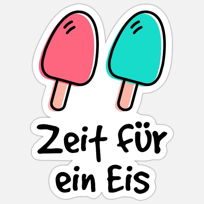 C’est l’heure d’un popsicle ! - Sticker taille S (10 x 10 cm) - blanc mat