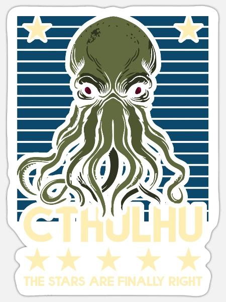 Cthulhu! Die Sterne haben endlich recht! - Sticker Größe S (10 x 10 cm) - Mattweiß