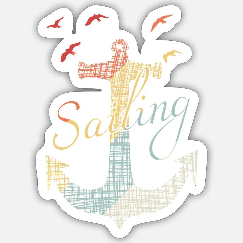 seglen, sailing - Sticker Größe S (10 x 10 cm) - Mattweiß