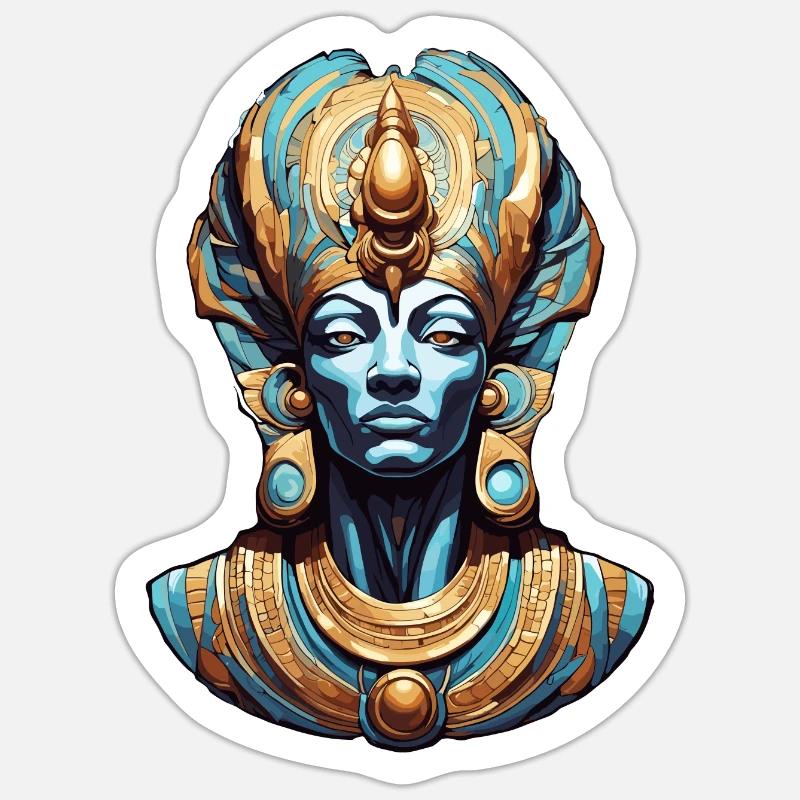 Egypte / Pharaon / Momies / Hiéroglyphes / Sphinx - Sticker taille S (10 x 10 cm) - blanc mat