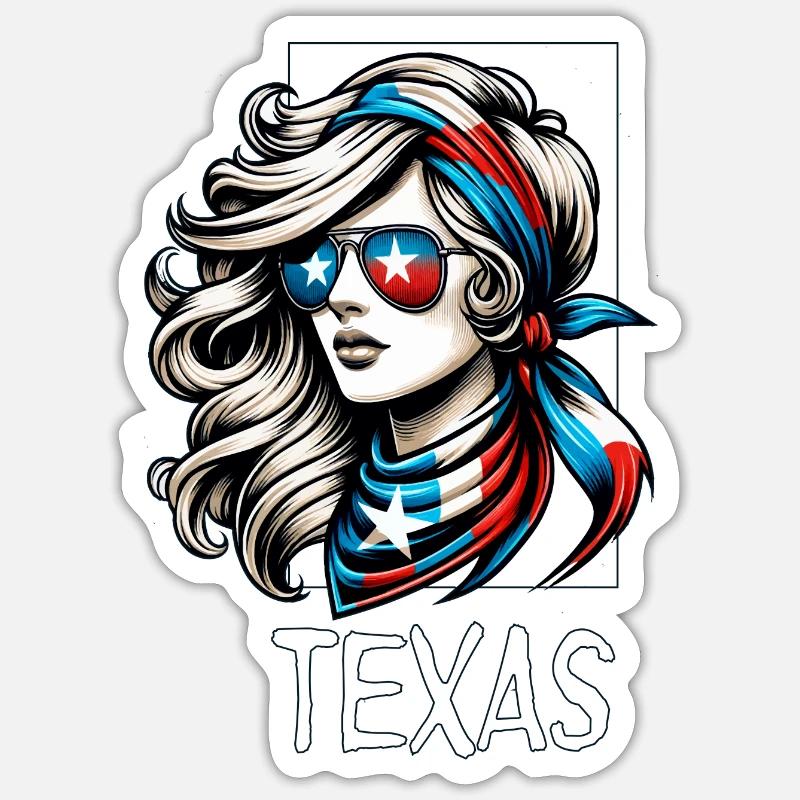 Lone-Star Chic-Texan-Pride - Sticker size S (10 x 10 cm) - white matte
