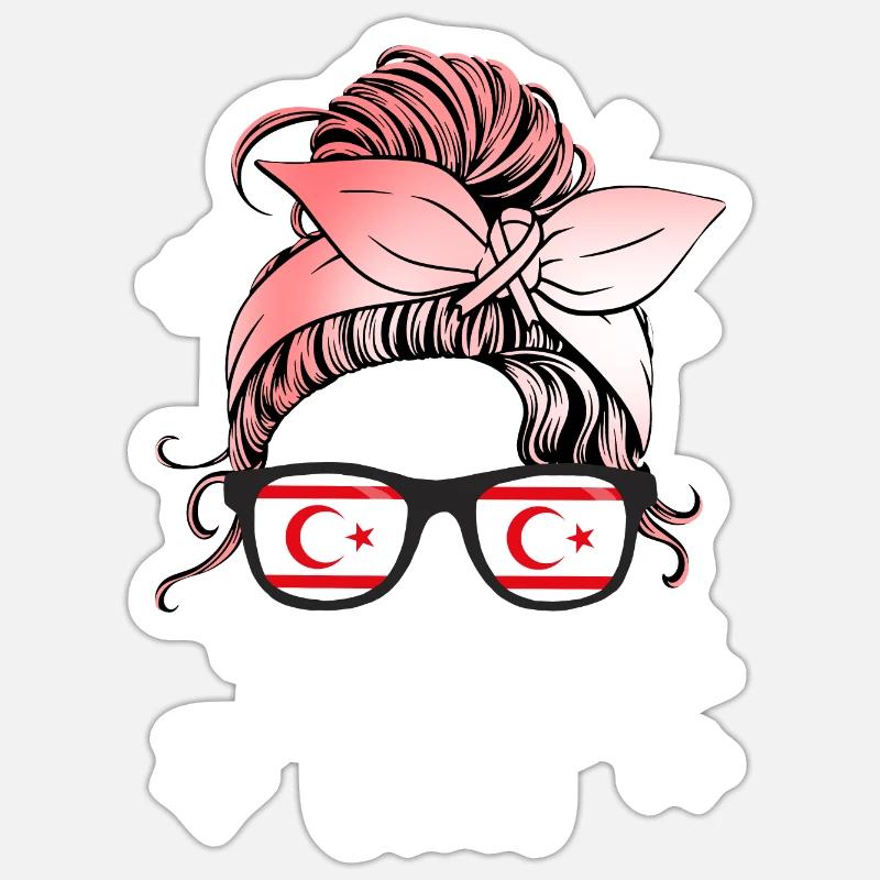 Chypre du Nord - Sticker taille S (10 x 10 cm) - blanc mat