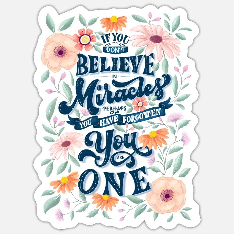 Tu es un miracle - Sticker taille S (10 x 10 cm) - blanc mat