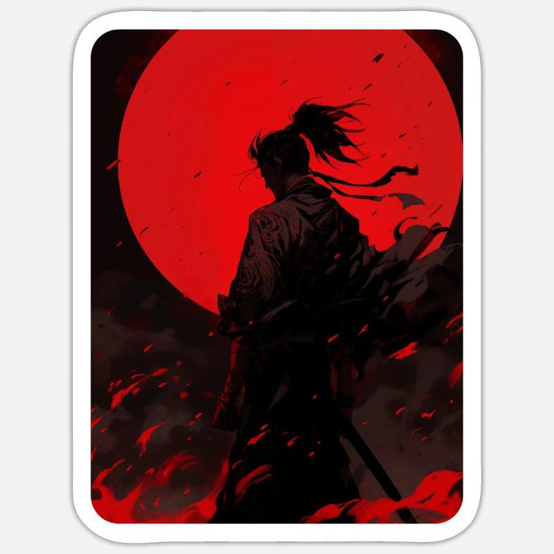 Blood Moon Samurai Sticker size S (10 x 10 cm)